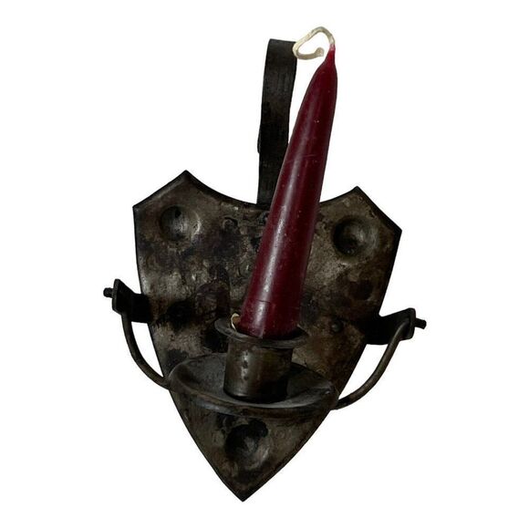 Vintage Mid Centure Modern Renaissance Iron Hand Wrought hanging candle holder - Picture 3 of 6